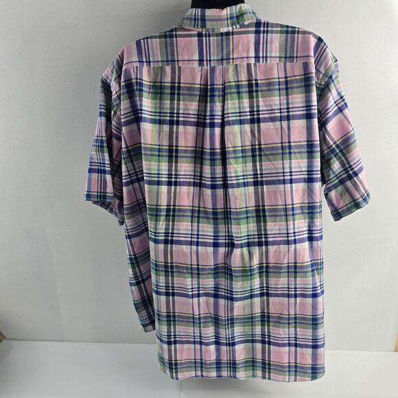 Ralph Lauren 3XB short sleeve button down shirt plaid multicolor mens 6645 - Picture 3 of 7